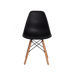 Kit 4 Cadeiras Charles Eames Eiffel Wood Base Madeira - Preta PROLAR - 3