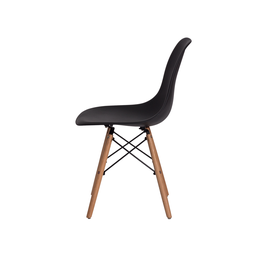 Kit 4 Cadeiras Charles Eames Eiffel Wood Base Madeira - Preta PROLAR - 4