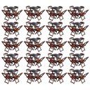 Ver imagem 1 de Kit 20 Jogos De Mesa Com 4 Cadeiras De Madeira Dobravel 60X60 - Imbuia - Marrom