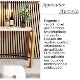 Aparador Hall de Entrada Sala Quarto Áustria Pés de Madeira Moderno Tampo Off White - 2