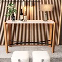 Ver imagem 1 de Aparador Hall de Entrada Sala Quarto Áustria Pés de Madeira Moderno Tampo Off White