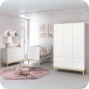 Ver imagem 2 de Jogo de Quarto Bebê Completo 3 Portas Classic Branco Pés Madeira Natural