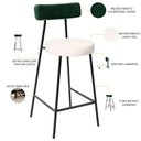 Ver imagem 4 de Kit 06 Banquetas Baixa Bar Cozinha e Sala de Jantar Milão L02 Facto Verde Linho Cru - lyam decor