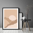 Ver imagem 2 de Quadro Decorativo Abstrato Pôr do Sol Bege - 70x50cm:moldura Preta
