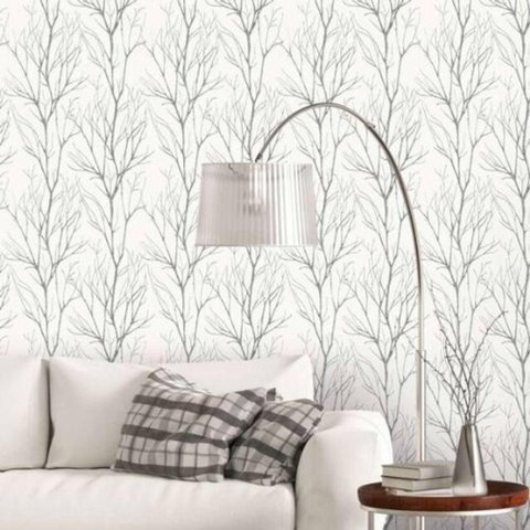 Papel de Parede Attractive 2 Folhagem Branco 372604