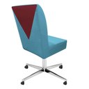 Ver imagem 2 de Kit 03 Cadeira Ana Giratória Metal Com Rodízio Suede Azul Turquesa E Corino Vinho