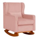 Ver imagem 3 de Poltrona C/ Puff Balanço Amamentação Aurora Veludo Rosa - Lm Decor