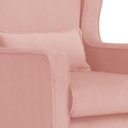 Ver imagem 5 de Poltrona C/ Puff Balanço Amamentação Aurora Veludo Rosa - Lm Decor