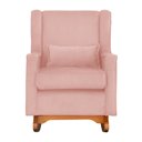 Ver imagem 4 de Poltrona C/ Puff Balanço Amamentação Aurora Veludo Rosa - Lm Decor