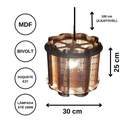 Ver imagem 3 de Luminária Teto tipo Pendente PANDORA MDF - Completa - Cor: Preta