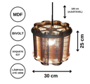 Ver imagem 3 de Luminária Teto tipo Pendente PANDORA MDF - Completa - Cor: Preta