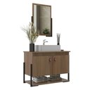 Ver imagem 1 de Gabinete Banheiro 60cm 2 Portas com Cuba e Espelheira Multimóveis CR10106 Noce
