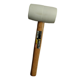 Marreta de Borracha Branca Cabo de Madeira 16oz 60mm Fertak - 1