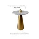 Ver imagem 2 de Mesa de Apoio Cone Duna 61cm Tampo 50cm Base Dourada e Tampo Marmore Travertino