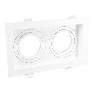 Spot Duplo Embutir Quadrado Recuado Dicroica Mr16 Branco