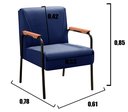 Ver imagem 4 de Poltrona Decorativa Jade para Sala de Estar, Recepção - Suede Azul Marinho