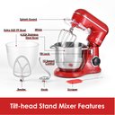 Ver imagem 2 de Kitchen In The Box Stand Mixer, 10 Vel., 4.5qt+5qt Vermelho