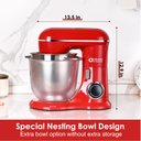 Ver imagem 4 de Kitchen In The Box Stand Mixer, 10 Vel., 4.5qt+5qt Vermelho