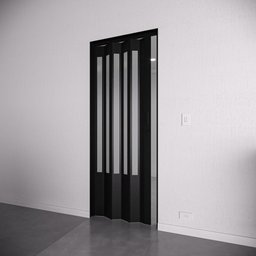 Porta Sanfonada Pvc Translucida 260x96 Preto - 1