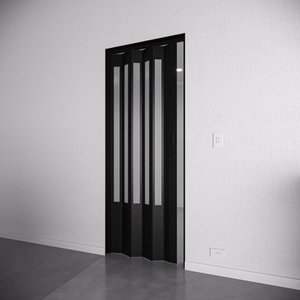 Porta Sanfonada Pvc Translucida 260x96 Preto