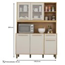 Ver imagem 3 de Armário de Cozinha Ambiente Rubi Cinamomo Off White - Valdemóveis