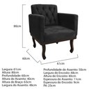 Ver imagem 5 de Kit Diva Recamier Juliana 140cm Lado Direito e 02 Poltronas Classic Suede Preto - Amarena Móveis