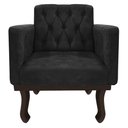 Ver imagem 7 de Kit Diva Recamier Juliana 140cm Lado Direito e 02 Poltronas Classic Suede Preto - Amarena Móveis