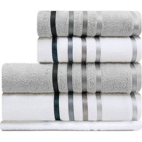 Jogo de toalhas Banhão Gigante Karsten Lumina 5 Peças - Fio Penteado - Emcompre