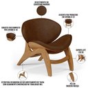 Ver imagem 5 de Kit 2 Poltronas Decorativa Orgânica Sala Living Kadosh L02 Couríssimo Marrom