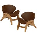 Ver imagem 1 de Kit 2 Poltronas Decorativa Orgânica Sala Living Kadosh L02 Couríssimo Marrom