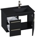 Ver imagem 3 de Kit Banheiro Aço Caja 60 com Lavatório Preto - 103845 - Cozimax