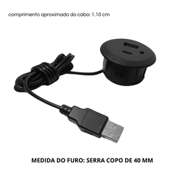 Tomada Soquete Usb para Embutir Cabeceira, Sofá, Mesa Escritório - 3