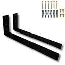 Ver imagem 1 de Dois Suportes de Prateleira Formato L 40cm Mão Francesa Estilo Moderno Aço Reforçado Preto