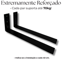 Ver imagem 5 de Dois Suportes de Prateleira Formato L 40cm Mão Francesa Estilo Moderno Aço Reforçado Preto