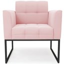 Ver imagem 6 de Poltrona Decorativa Base Industrial Preto Ana Suede Rosa Bebê - Ibiza