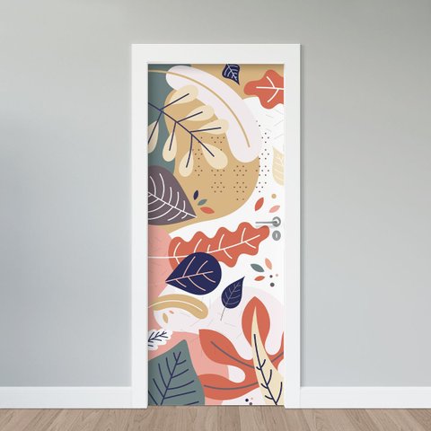 Adesivo de Porta - Floral Contemporâneo 4