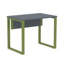 Ver imagem 1 de Mesa Escritório P25 Tub Pandin 90 Cm Largura Tampo Mdp Grafito Pé Aço Tubular Verde Mirô