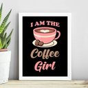 Ver imagem 1 de Quadro Cozinha Café - Coffee Girl 45x34cm - com Vidro:madeira Preta