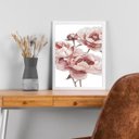 Ver imagem 2 de Quadro Moderno Flores Peonias 24x18cm - com Vidro:moldura Preta