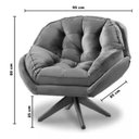 Ver imagem 3 de Poltrona Decorativa Califórnia com Base Giratória Veludo - Ssx Multicoisas Cor Marrom