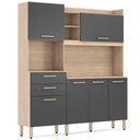 Ver imagem 2 de Cozinha Compacta Savoy 6 Portas 2 Gavetas 178cm Avena com Grafito Demóbile