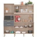 Ver imagem 3 de Cozinha Compacta Savoy 6 Portas 2 Gavetas 178cm Avena com Grafito Demóbile