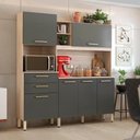 Ver imagem 1 de Cozinha Compacta Savoy 6 Portas 2 Gavetas 178cm Avena com Grafito Demóbile