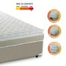 Cama Box Casal Colchão D45 com Pillow Top Hellen 138x188x62cm Bege - Suporta até 150kg por Pessoa - 2