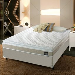 Cama Box Casal Colchão D45 com Pillow Top Hellen 138x188x62cm Bege - Suporta até 150kg por Pessoa - 3