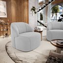 Ver mais imagens de Poltrona Decorativa Living Kaya Orgânica Bouclê Cinza Claro - Desk Design