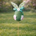 Ver imagem 3 de Decoração Páscoa Ovo Verde Palito Coelho Laço Arranjo 35cm