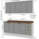 Ver imagem 2 de Armário de Cozinha Compacta Modulada 2,0m 9 Peças Iluminata Genialflex