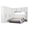 Quarto Modulado Branco Modulado Paris Guarda Roupa Armário - Mercado dos Móveis - 1