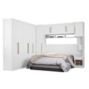 Ver imagem 1 de Quarto Modulado Branco Modulado Paris Guarda Roupa Armário - Mercado dos Móveis